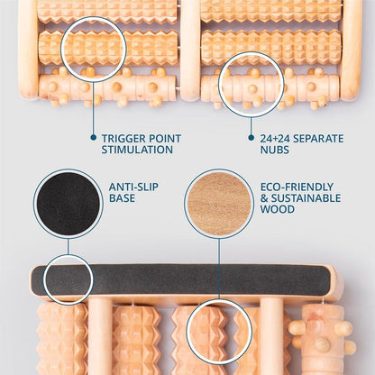 Wooden Roller Foot Massager (Pain & Stress Relief)